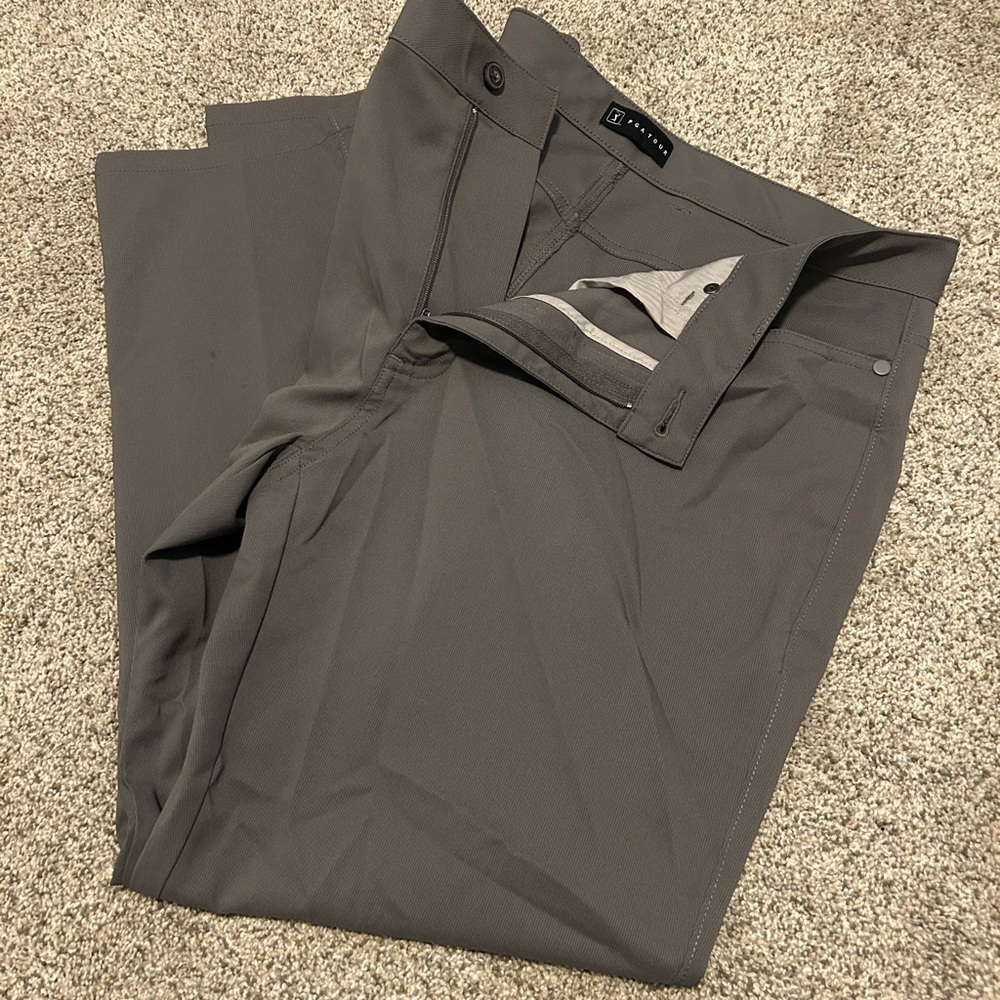 PGA Tour Men's Charcoal Dress Pants